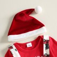 thumbnail image 6 of Cjfdfy Newborn Baby Boy Christmas Outfit Red Truck Tree Print Long Sleeve Romper And Print Overalls And Santa Hat 3Pcs Infant Cute My First Christmas Fall Winter Clothes 0-18M, 6 of 9
