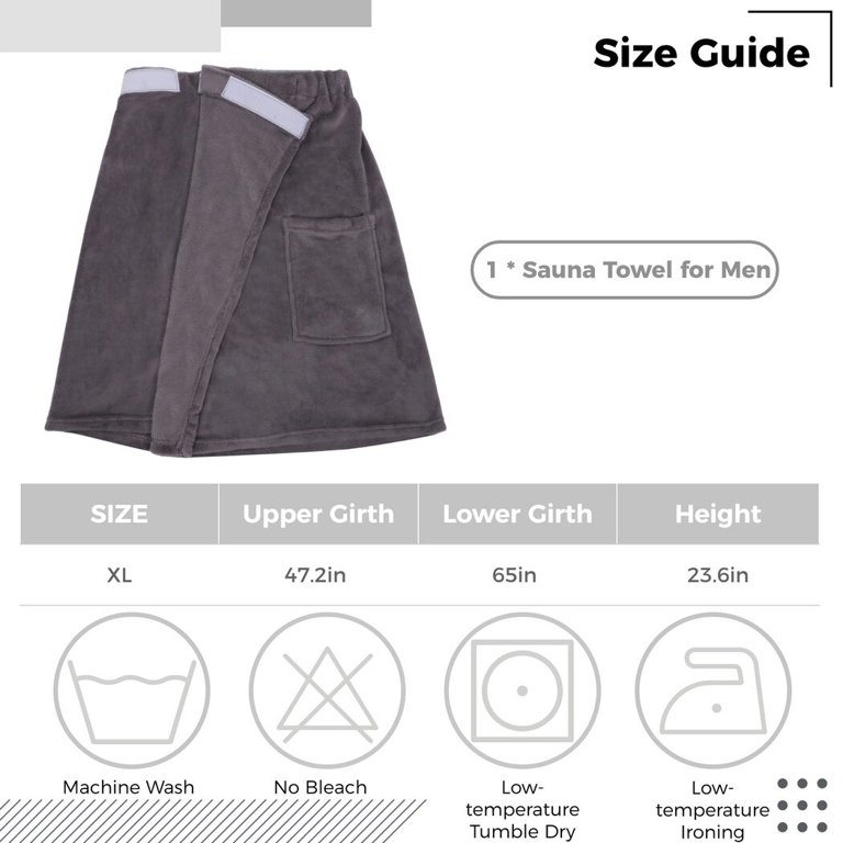 Men's Sauna Kilt with Pocket, Men's Sauna Towel with Practical Pocket,  Wearable Bath Towel for Men, Adjustable Sauna Towel, Shower Towel with  Elastic