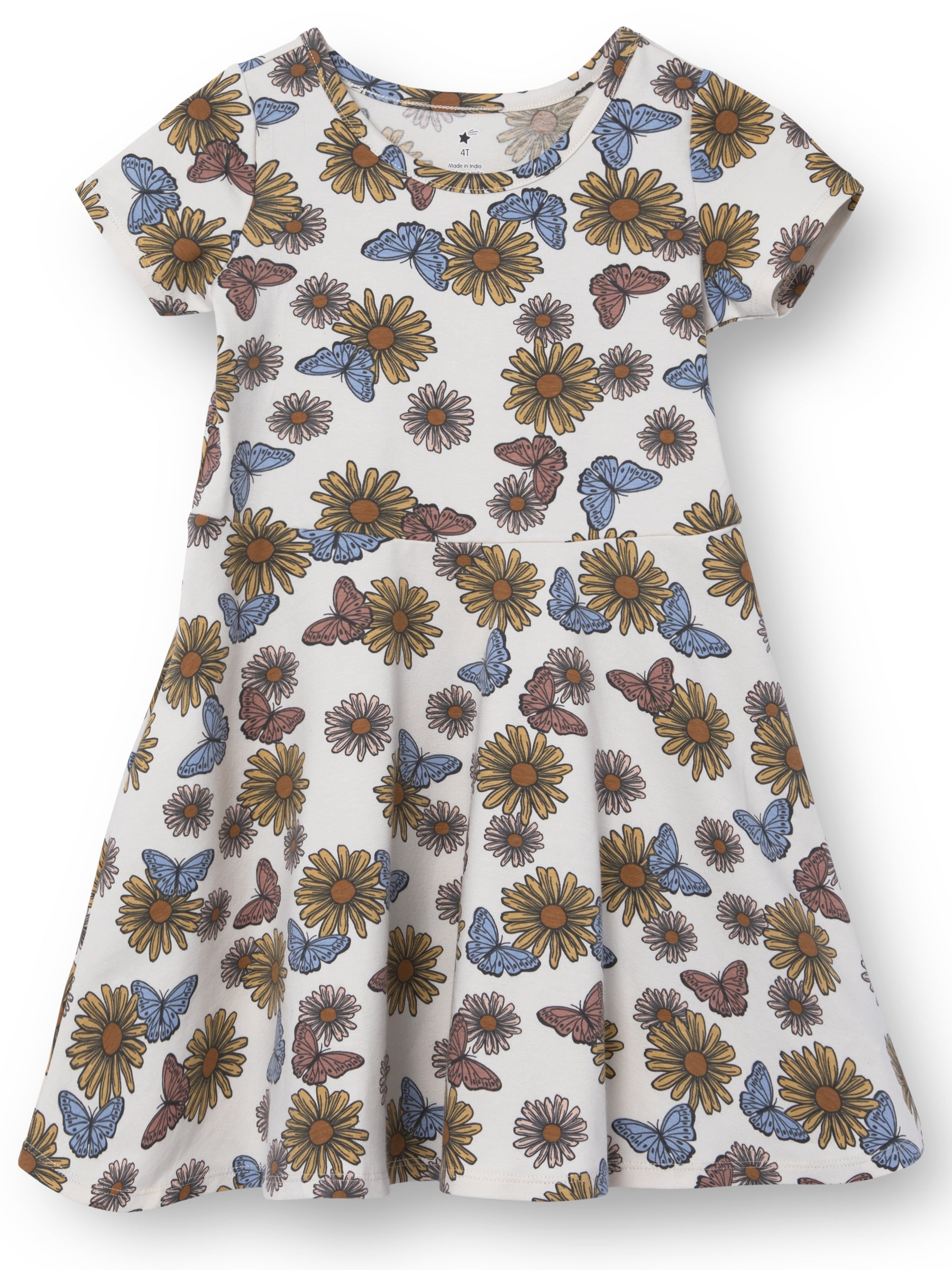 Little Star Organic Toddler Girls 2Pk Dresses, Sizes 12M-10