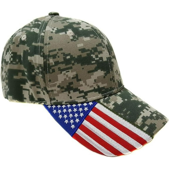 US Flag Brim Digital Camouflage Baseball Cap