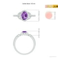 thumbnail image 4 of ANGARA Natural Vintage Style Oval Amethyst Halo Ring in 14K White Gold for Women (Size-7x5mm) | February Birthstone, Birthday, Anniversary, Jewelry Gift for Women | Natural Amethyst Ring, 4 of 9