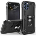 thumbnail image 2 of For Google Pixel 9 /9 Pro (6.3") Shockproof Hybrid Dual Layer PC TPU with Ring Stand Metal Kickstand Heavy Duty Armor Shell Phone Case Cover by Xpression - Black, 2 of 9