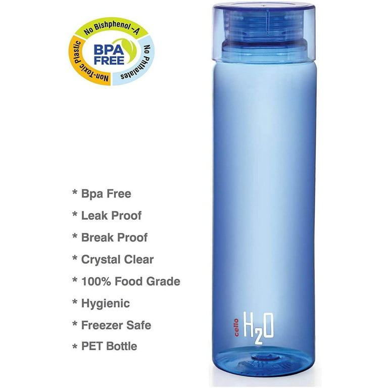 Cello H2O Unbreakable Bottle , 1 Litre, Set of 3, Assorted