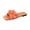Orange, variant on Women's Bow Slide Sandals, Square Toe Flat Slippers, Leather Slide Shoes, Women's Bow Flat Sandals Dressy Square Open Toe Wedding Dress Summer 2026 Comfortable Slip On Slide Sandals, Pink 5.5