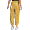 thumbnail image 2 of inlzdz Kids Girls Sequin Hip Hop Jazz Street Disco Dance Pants Performance Bloomers Sweatpants Party Harem Trousers Gold 160, 2 of 6