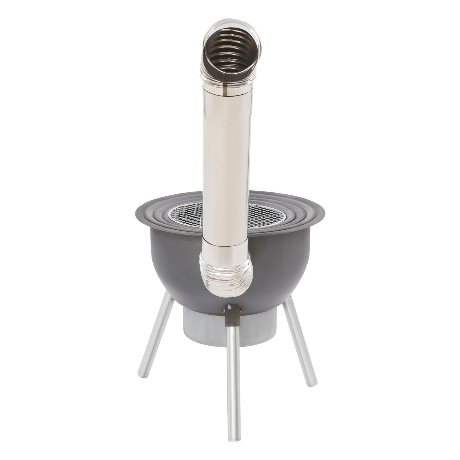 ToppiJoy Portable Wood Burning Stove, Camping Wood Stove with Grill & Chimney Pipe Multifunctional Rocket Stoves for Outdoor Cooking Woods Burning Tent Stove