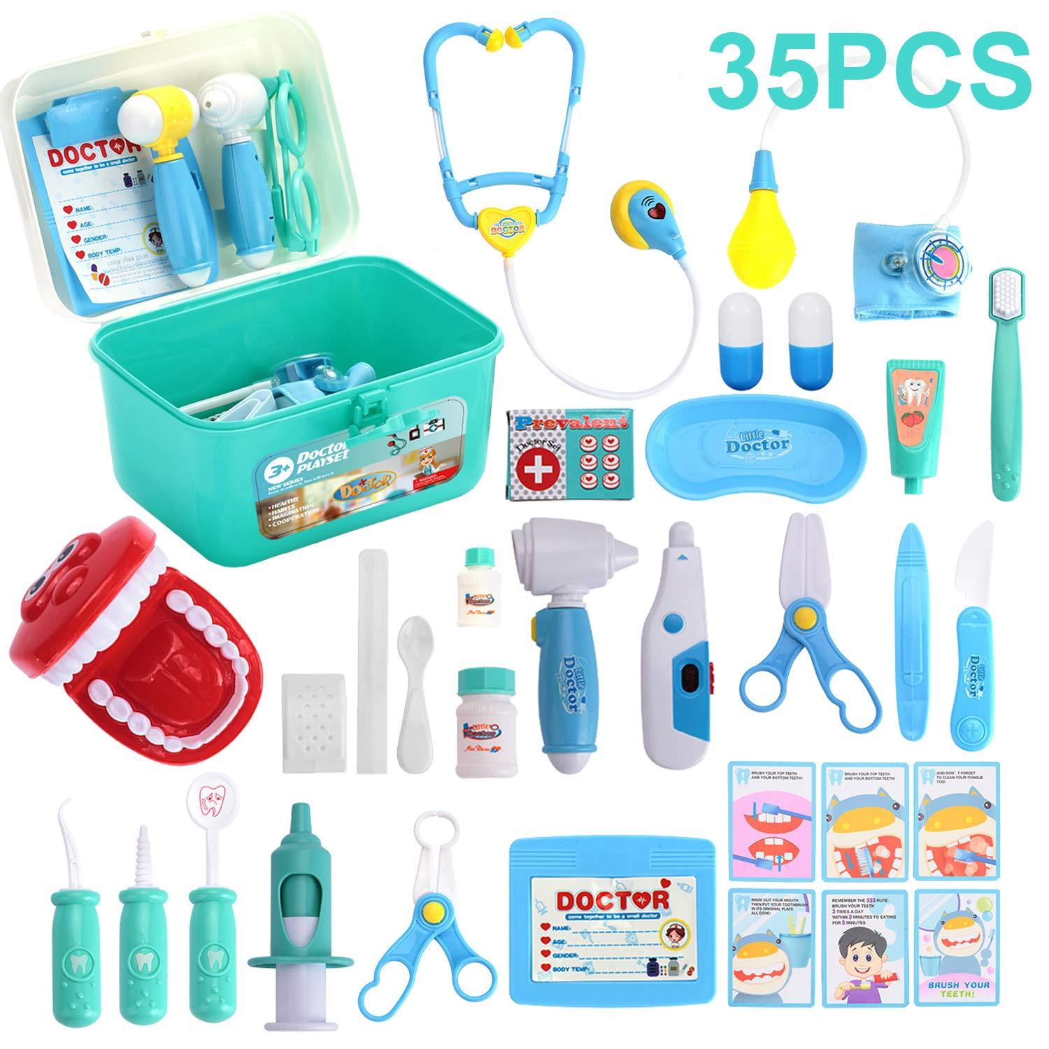 Kids Toys Doctor Kit with 35 Pieces Dentist's Equipment, Durable