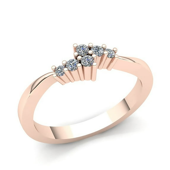 Real 0.15ctw Round Cut Diamond Ladies Bridal Stackable Anniversary Wedding Band Solid 18K Rose, White or Yellow Gold G SI1