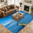 thumbnail image 3 of Area Rugs 5'x7', Sky Blue Carpet Runner Indoor Outdoor Rugs Home Decor Aesthetic, Natural Landscape Country Tree Flowers Non Slip Mats Washable Accent Rug for Living Room Bedroom, 3 of 8