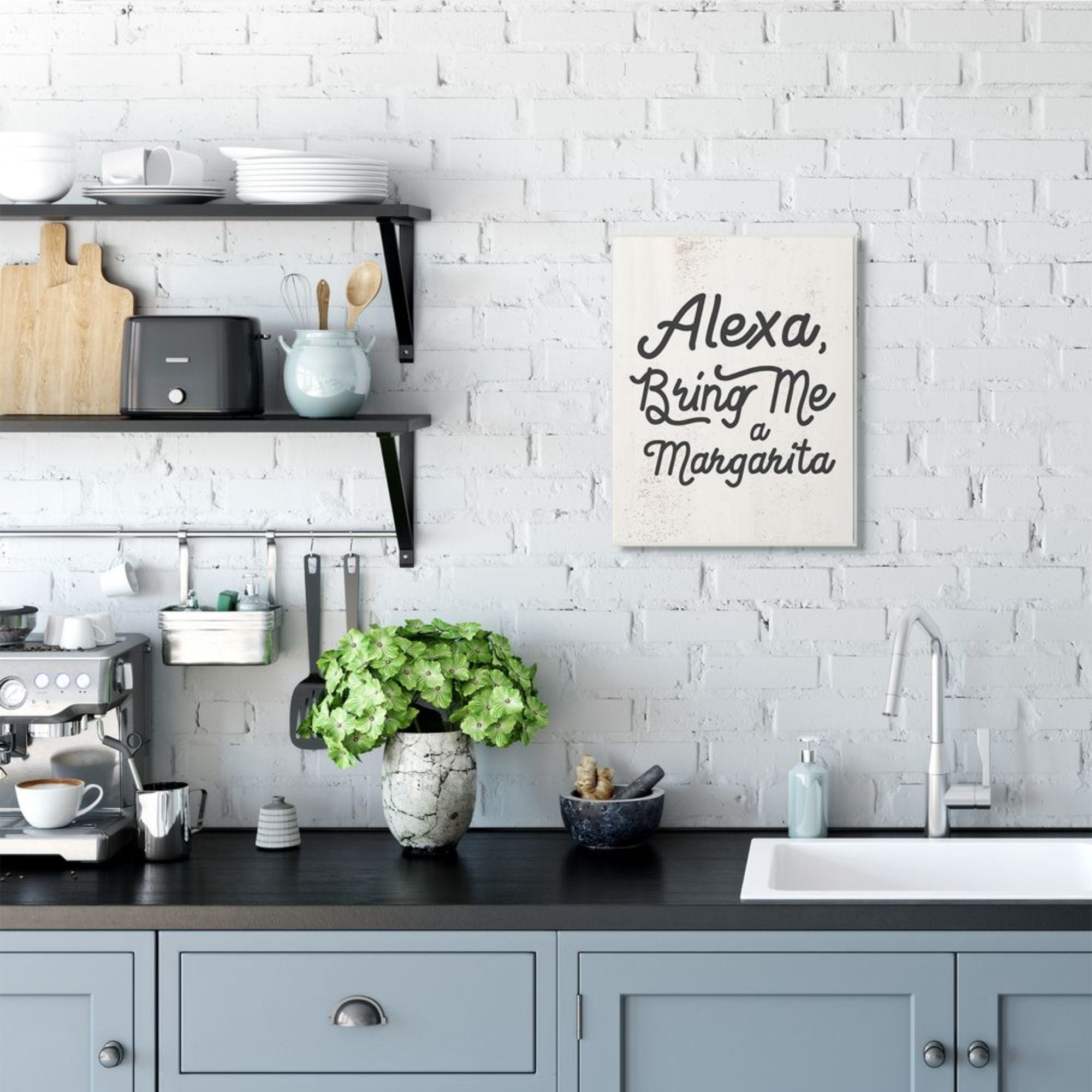 Stupell Industries Alexa Bring Me Margarita Distressed Kitchen Sign Design by Daphne Polselli
