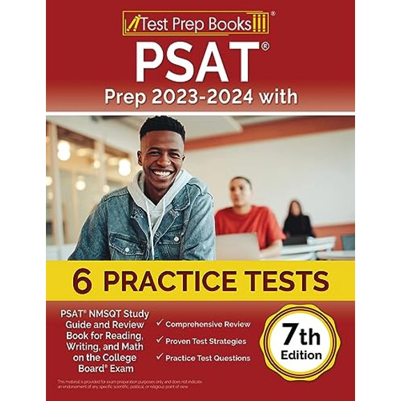 Pre-Owned PSAT Prep 2023-2024 with 6 Practice Tests: PSAT NMSQT Study Guide and Review Book for Reading, Writing, and Math on the College Board Exam [7th Edition] (Paperback)
