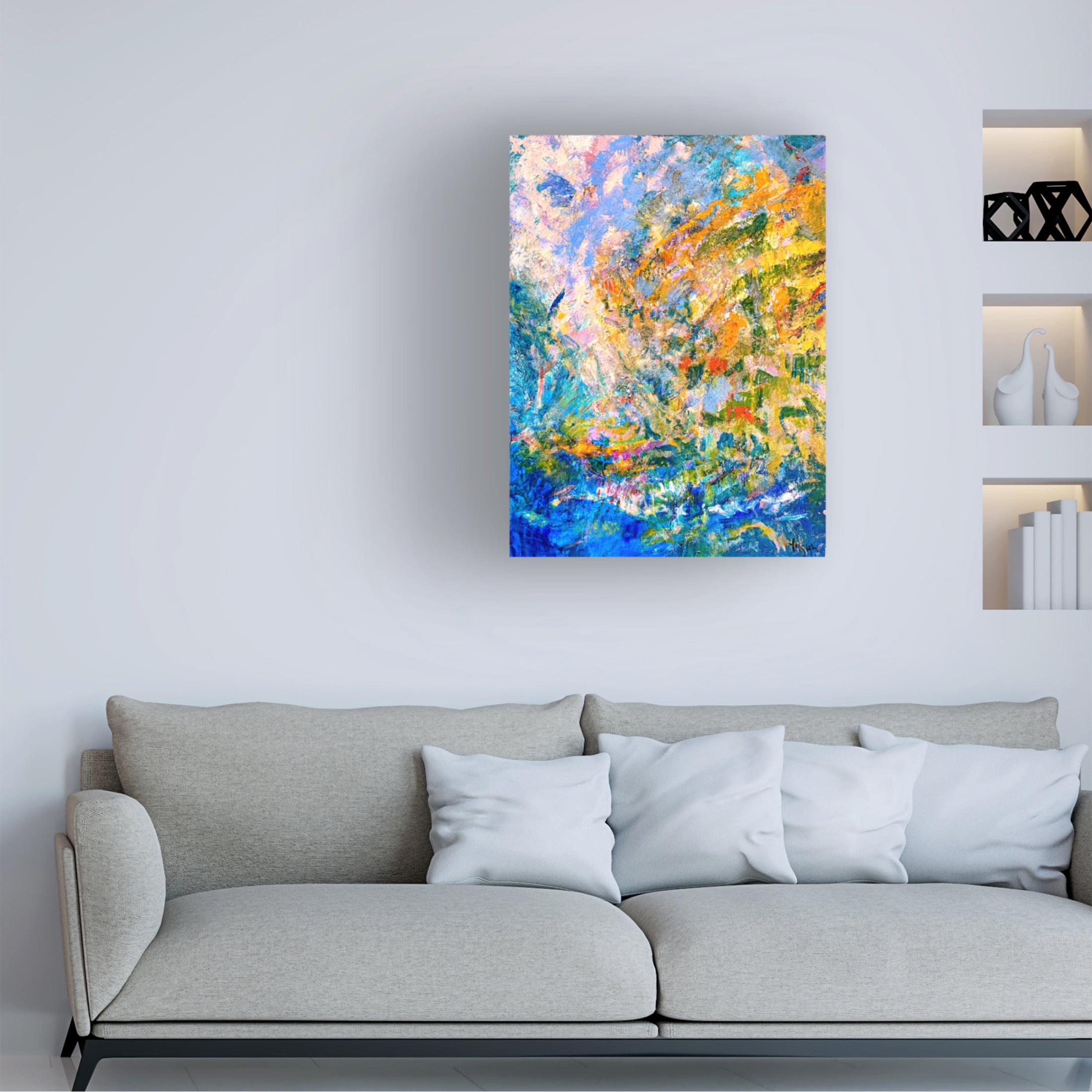 Canvas Wall Art - Dorothy Fagan 'Awalking In The Meadow' Wall Art for Living Room, Bedroom, or Office D?cor by Trademark Fine Art - 24 x 32 Inches