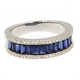 thumbnail image 4 of HeartsAndYou 2ct Natural Sapphire Diamond Channel Set Full Eternity Band 14k SOLID White Gold, 4 of 9