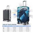 thumbnail image 6 of Daiia Ice Blue Ocean Cute Dolphin Luggage Cover, Thickened Washable Travel Luggage Covers, Elastic Unique Baggage Covers for 18-20 inch Luggage-Large, 6 of 9
