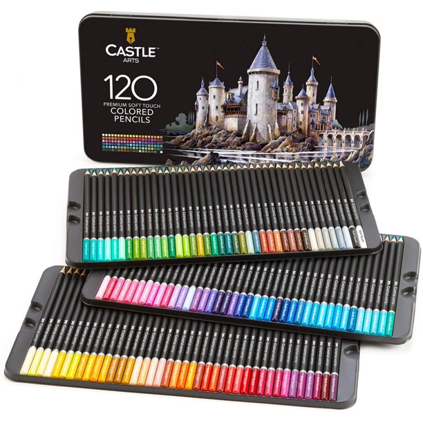 Castle Art Supplies 120 Piece Colored Pencils Set Sketching, Coloring