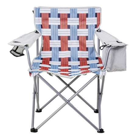 Ozark Trail Oversized Chair, Retro Weave, Red, White, Blue