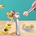 thumbnail image 5 of antiadherente, anticongelante, cuchara de aluminio de una pieza, diseño resistente y duradero, fácil de limpiar, para helado, masa para galletas, sorbete, almendra, 2 piezas, negro y plateado, 5 of 5