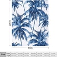 thumbnail image 2 of Indigo Blue Palm Tree Blanket Navy Blue Palm Tree Soft Warm Throw Blankets 30"x40" Flannel Cozy Warm Plush Lightweight Throw Blanket for Couch Bed Sofa Gift Idea, 2 of 6
