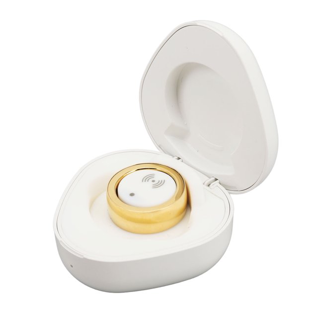 Health Smart Ring for Men BT IP68 Waterproof Fitness Tracker, Sleep & Step Monitoring, Stylish Sport Rings with Charging Case for Men Gold