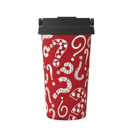 

KLL Question Marks1 Pattern Stainless Steel Vacuum Insulated Tumbler - Carry Insulated Coffee Mug - Reusable Insulated Cold Brew Iced Coffee Cup Thermos