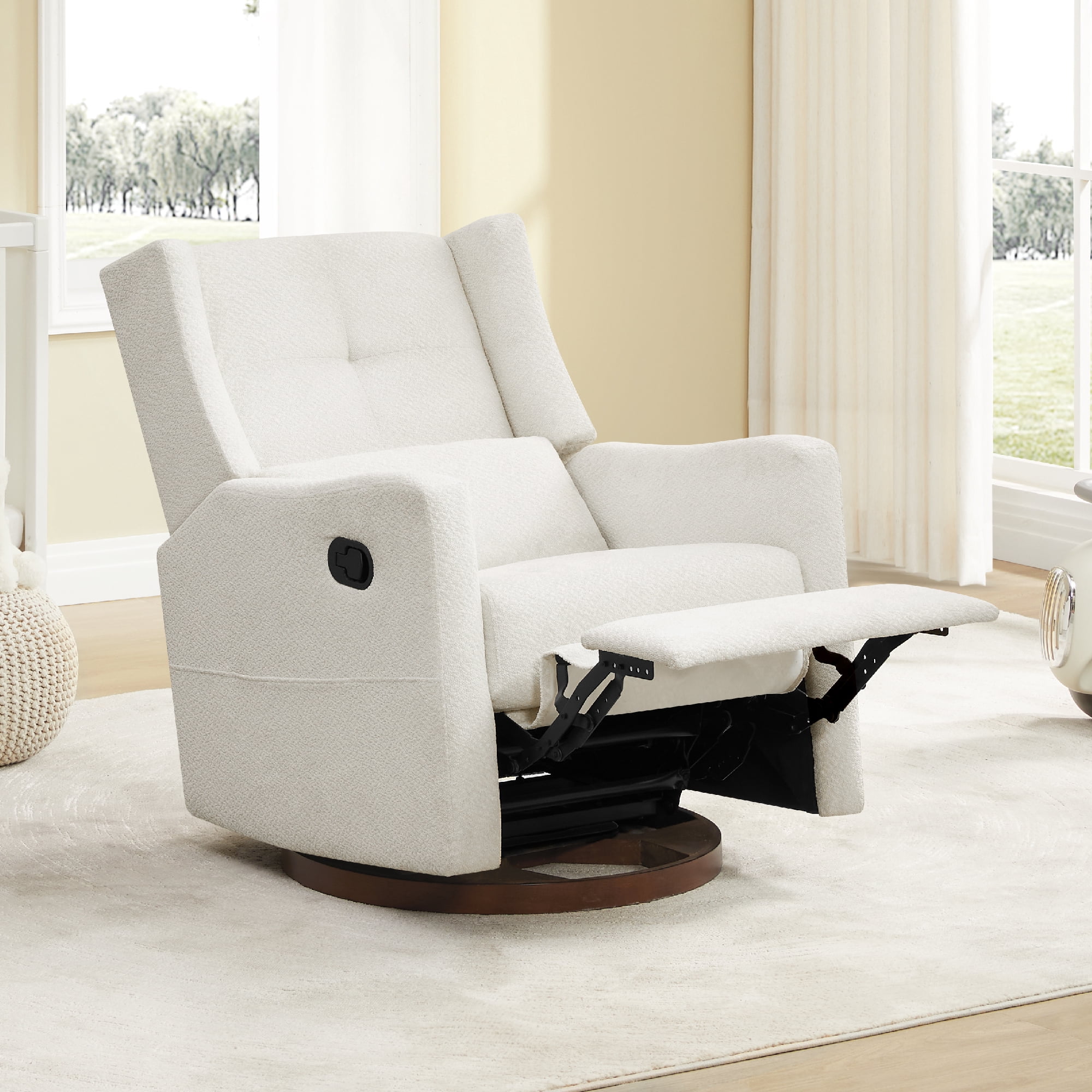 CHITA Manual Swivel Glider Recliner 360°Swivel Fabric Recliner Sofa for Living Room