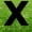 Black, variant on Green Letter X 20 inches tall