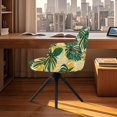 thumbnail image 3 of Whosucclay Monstera Palm Leaves Print Swivel Armchair Accent Dining Chair Cover for Office, Anti Wrinkle Curved Back Chair Slipcover Removable Swivel Armchair Cover Protector for Home Office, 3 of 7