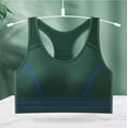 thumbnail image 2 of SMihono Fashion Sports Bras for Women Cotton Racer Back Bra Stretch Pullover Workout Everyday Bras Medium Impact Supports Bralettes Green M, 2 of 3