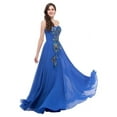 thumbnail image 3 of Vicky and Lucas - Modern Style Strapless Embroidery Tulle Gown - Elegant Dress for Special Occasions (Royal Blue, L), 3 of 4