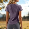 thumbnail image 2 of Yuanlong Womens T-Shirts Short Sleeve Yoga Top Crew Neck Back Crisscross Mesh Breathable Athletic Workout Stylish Casual Tee Top, 2 of 7