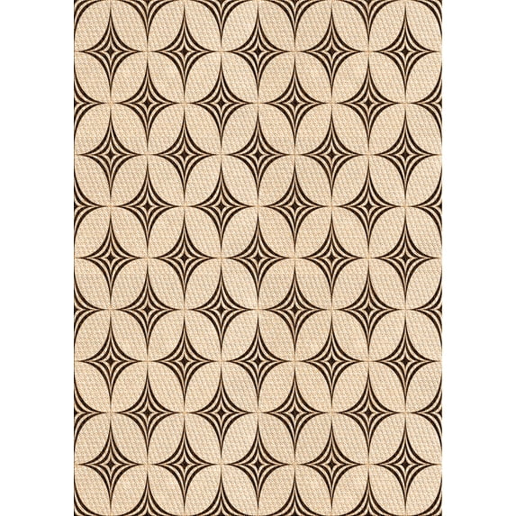 Ahgly Company Machine Washable Indoor Rectangle Transitional Light Brown Area Rugs, 7' x 9'