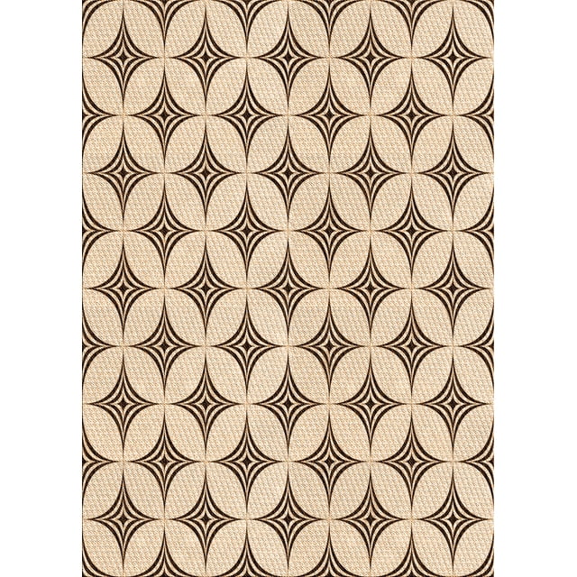 Ahgly Company Tapis d'Intérieur Lavables en Machine, Rectangles de Transition Brun Clair, 2' x 4'