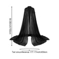 thumbnail image 2 of Byfri Sheer Chiffon Long Cape Flowing Hoodless Cloak Outerwear for Weddings & Themed Events 150cm Black, 2 of 7