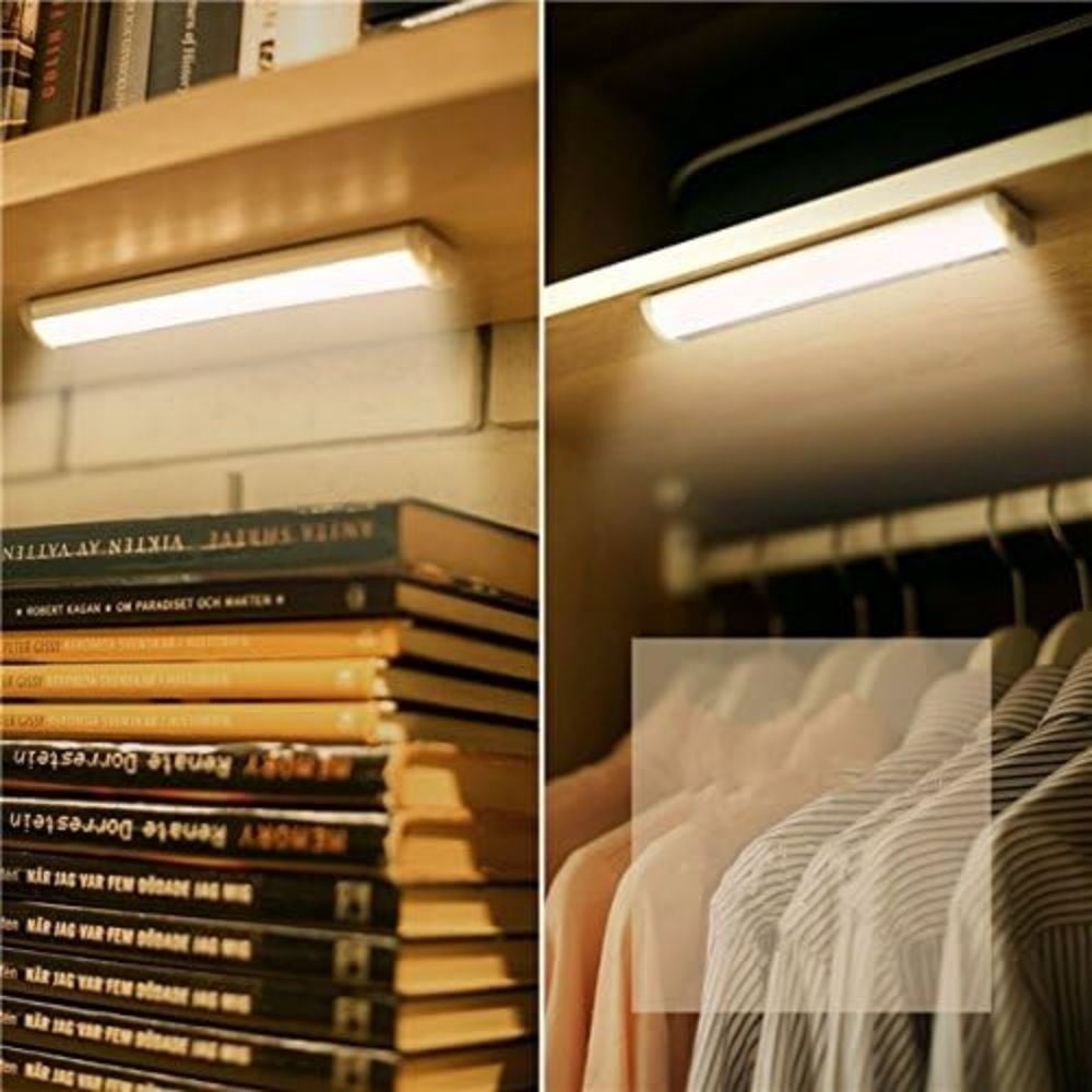 VIVIHEYDAY Night Light Bar for Wardrobe Stairs Kitchen, Motion Sensor Closet Lights Wireless 10 LED Under Cabinet Lights, 1 Pack