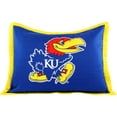 thumbnail image 6 of Kansas Jayhawks 3 Pc Reversible Cotton Comforter Set, 1 Comforter, 2 Shams, Queen, 6 of 8