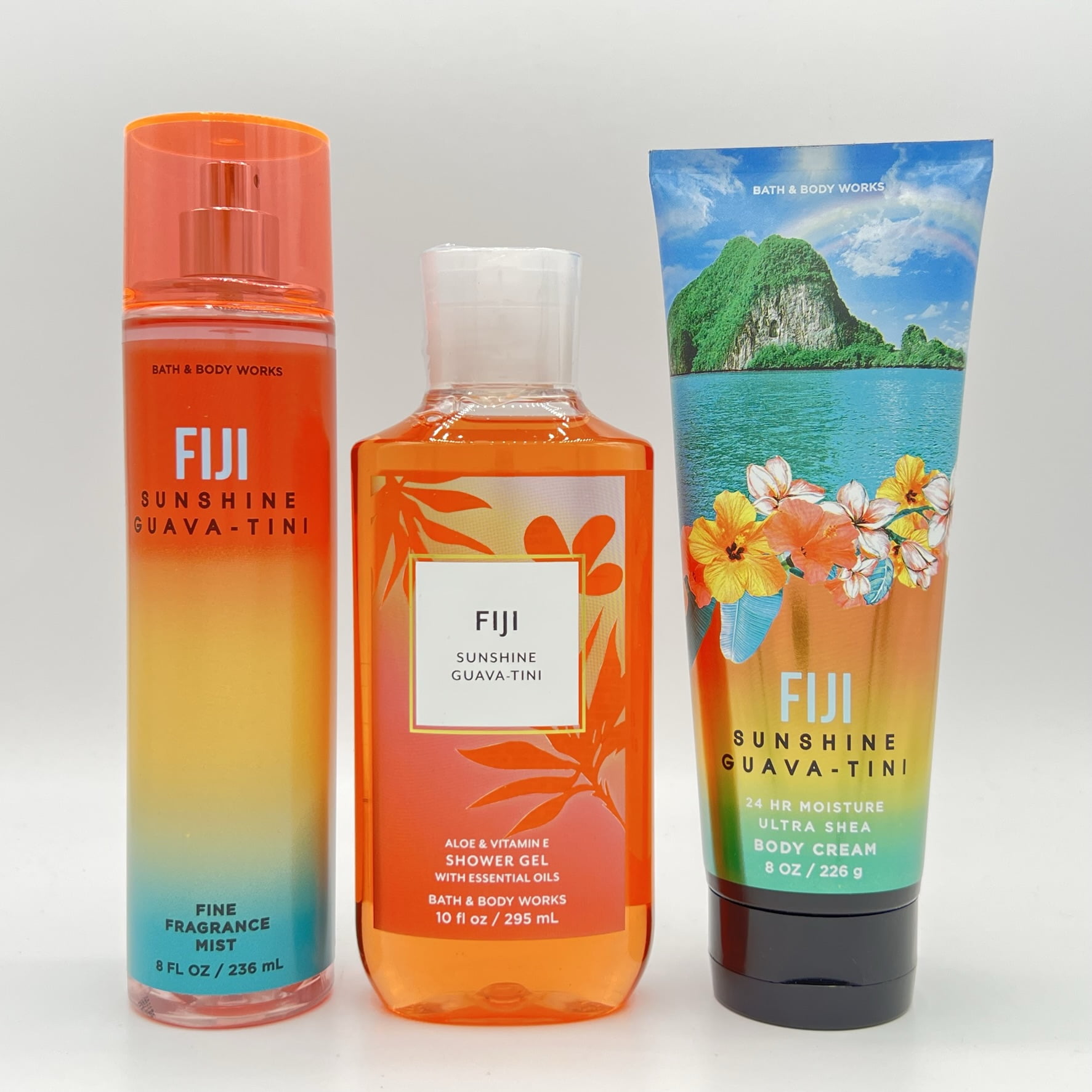 Bath and Body Works Fiji Sunshine Guava-Tini Fine Fragrance Mist, Shower  Gel and Body Cream 3-Piece Bundle - Walmart.com