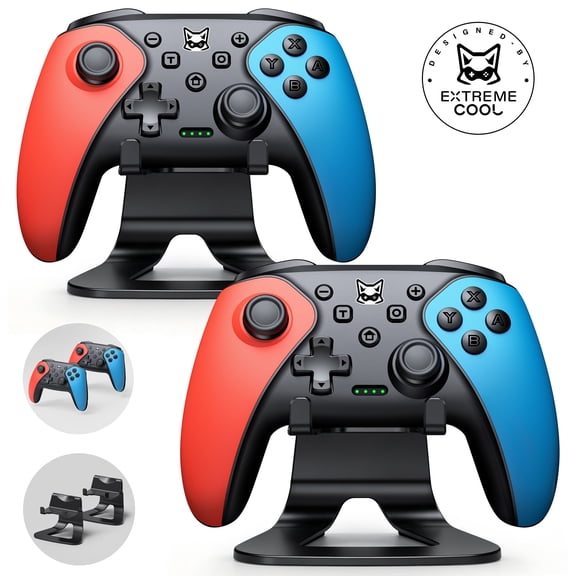 Beboncool 2 Pack Wireless Switch Controller with 2 Storage Stands, Programmable Gamepad for Switch 2/Switch OLED/Lite