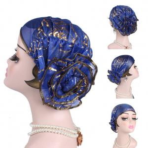 Fancyleo Newly Design Lady Fashion Ruffle Lace Head Wrap Women Muslim Turban Headscarf Hat