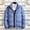 Blue, variant on XMMSWDLA Sales Clearance Blousse for Men Solid Casual Thicken Zipper Stand-up Collar Keep Warm Jacket Coats