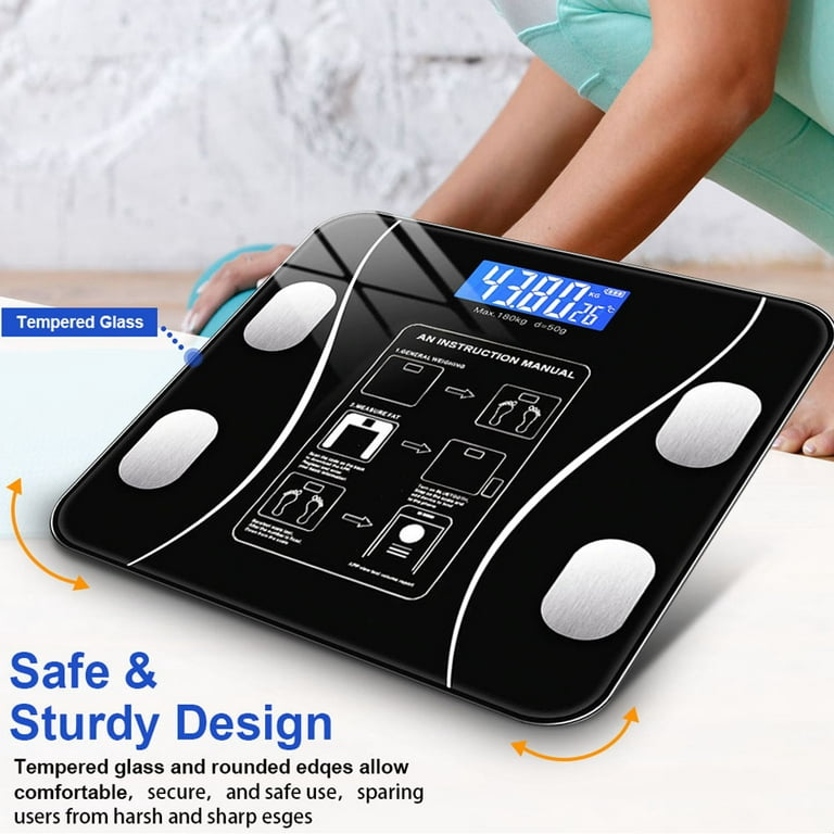 Bluetooth Body Fat Scale with Free iOS and Android App,Wireless Digital Body  Fat Weight Scale