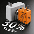 thumbnail image 3 of GaN Charger - Super Fast Charging Adapter with Duals Retractable Type-C Cable, Compact GaN Technology for Quick Charge (Orange), 3 of 5