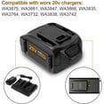 thumbnail image 2 of 2Packs 6.0Ah Replacement For Worx 20 Volt Lithium Battery WA3578 WA3525 WA3520 WA3575 WG151s WG155s, 2 of 7