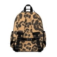 thumbnail image 3 of Black and Brown Leopard Print Cute School Backpack Bag for School with Padded Back and Adjustable Shoulder Straps 15.25"x11.5"x5.25", 3 of 5