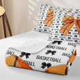 thumbnail image 4 of Manfei Basketball Print Bow Bed Spread Queen For Girls,Sports Theme Queen Coverlet Set For Kids,3-Piece, 4 of 7