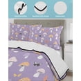 thumbnail image 4 of Purple Mushroom Queen Size Down Alternative Comforter, Lightweight Comforter Quilt Bedding Set with Pillow Shams Botanical Butterfly Spring All Seasons Bed Comforter Duvet Insert 90"x96", 4 of 7
