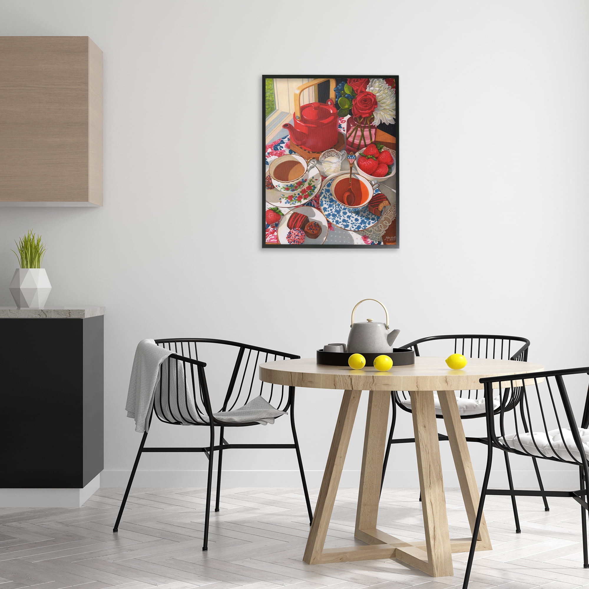 Stupell Industries Patriotic Tea Party Food & Beverage Painting Black Framed Art Print Wall Art, 24 x 30