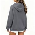 thumbnail image 4 of Garbnen Women Hoodie Fleece Long Sleeve Womens Pullover Oversized Fall Winter Warm Trendy Sweatshirt Women with Pocket Gray S, 4 of 7
