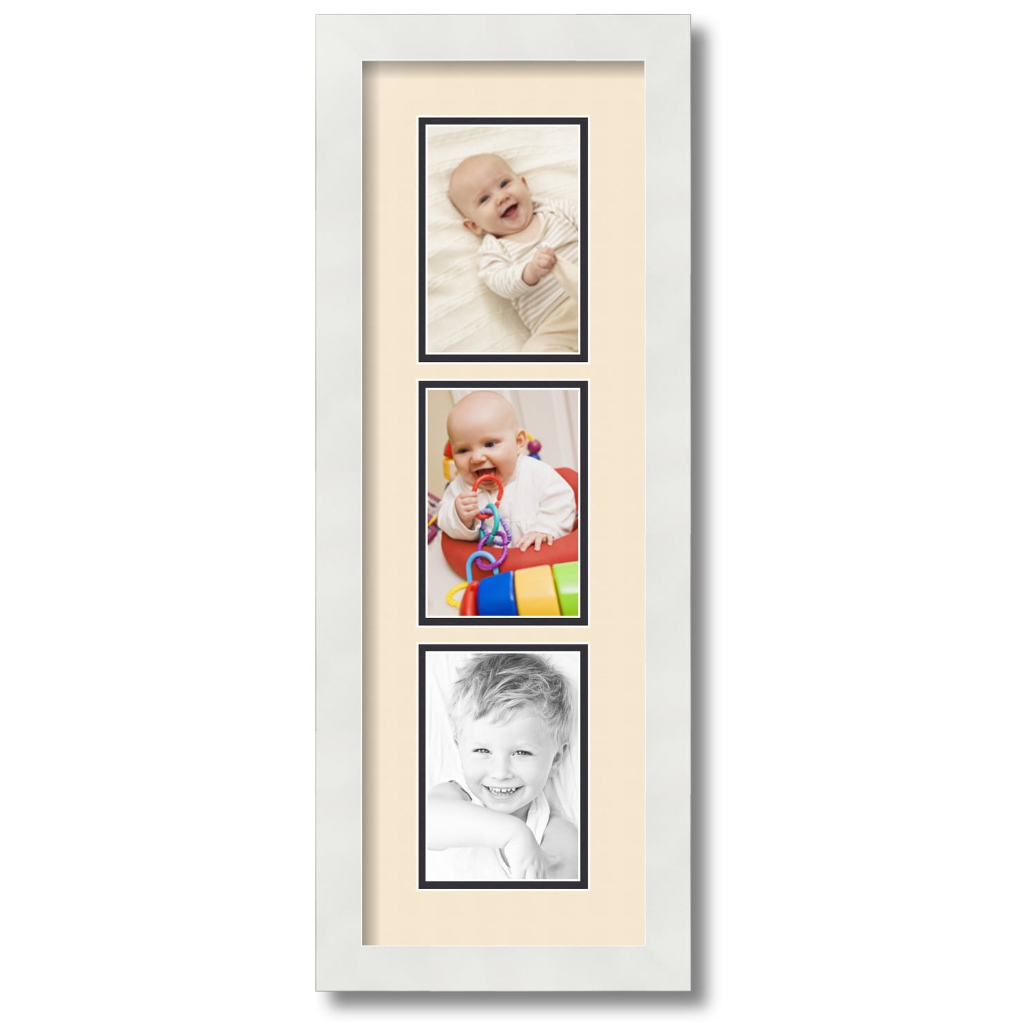 ArtToFrames Collage Photo Picture Frame with 3 4x6 Openings, Framed