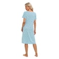 thumbnail image 5 of Women's Nightshirt Short Sleeve Button Down Nightgown Vintage Polka Dot Sleepwear Pajama Dress S-XXL, 5 of 6