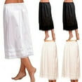 thumbnail image 2 of hhchenyulemon Womens Cotton Blend Solid Lace Trim Maxi Half Slip Underskirt Slip Under Skirt, 2 of 4